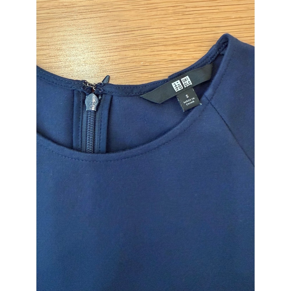 Uniqlo Women's Ponte Knit Fit & Flare Cap Sleeve Mini Dress Navy Sz SM - Picture 5 of 7